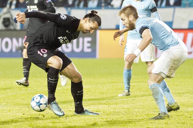 Malmoe Sweden 2015-11-25 Champions League 2015 16 Malmö FF(SWE) vs PSG(F) Zlatan Ibrahimovic(PSG) -  4.04937158