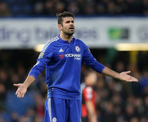Chelsea s Diego Costa looks on dejected Barclays Premier League - Chelsea v AFC Bournemouth - Stamford Bridge - England - 5th December 2015 - Picture David Klein Sportimage EDITORIAL USE ONLY. No use with unauthorised audio, video, data, fixture lists, club league logos or live services. Online in-match use limited to 120 images, no video emulation. No use in betting, games or single club league player publications.
