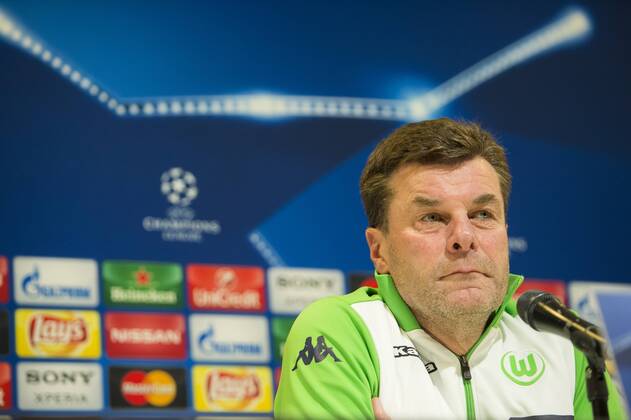 Fußball, Champions League, VfL Wolfsburg PK Wolfsburg s head coach Dieter Hecking pictured during a press conference PK Pressekonferenz of German soccer club VfL Wolfsburg, Tuesday 16 February 2016 in Gent. Wolfsburg is preparing for the first leg of the 1 8 finals of the UEFA Champions League competition against Belgian team KAA Gent tomorrow. JASPERxJACOBS  x04794200x