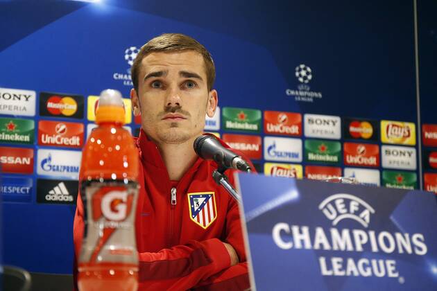 Fußball, Champions League, Atletico Madrid PK Antoine Griezmann of Atletico Madrid during a press conference PK Pressekonferenz of Atletico Madrid prior to the Europa League match against PSV Eindhoven on February 23, 2016 at the Philips stadium in Eindhoven, The Netherlands. Atletico Madrid UEFA Europa League 2015 2016 xVIxJeroenxPutmansxIVx 5030073