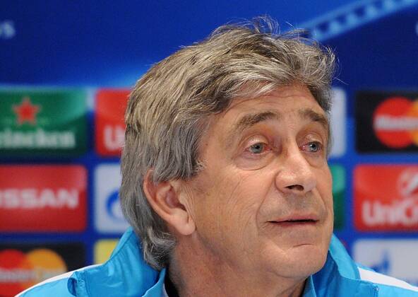 Feb. 23, 2016 - Kiev, Ukraine - Manchester City s head coach Manuel Pellegrini, from Chile, attends a press conference PK Pressekonferenz at Olimpiyskiy Stadium in Kiev, Ukraine, Tuesday Feb. 23, 2016. Manchester City and Dynamo Kiev will play on Wednesday in a Champions League, Round of 16, first leg soccer match in Kiev. Manchester City FC Training and Press Conference  - ZUMAn230