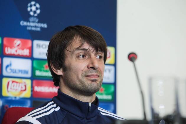 Feb. 23, 2016 - Kiev, Ukraine - The player of FC Dynamo (Kiev) Oleksandr Shovkovskiy during a press conference PK Pressekonferenz before the match 1 8 finals of the Champions League between FC Dynamo (Kiev, Ukraine) and FC Manchester City (Manchester, England) in Kiev. FC Dynamo press conference and open traning - ZUMAp133