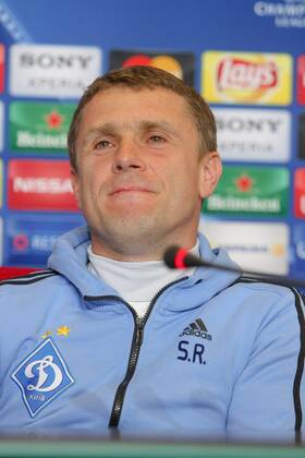 Feb. 23, 2016 - Kiev, ukraine - A retired Ukrainian football forward turned midfielder, who is currently managing the Ukrainian club FC Dynamo Kyiv Serhiy Rebrov is seen during a press conference PK Pressekonferenz at the training camp of the team, in Kiev, Ukraine, 23 February, 2016. FC Dynamo Kyiv will face Manchester City in the UEFA Champions League round of 16 football match,on 24 February,2016. FC Dynamo Kyiv manager Serhii Rebrov press conference  - ZUMAn230