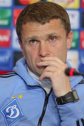 Feb. 23, 2016 - Kiev, ukraine - A retired Ukrainian football forward turned midfielder, who is currently managing the Ukrainian club FC Dynamo Kyiv Serhiy Rebrov is seen during a press conference PK Pressekonferenz at the training camp of the team, in Kiev, Ukraine, 23 February, 2016. FC Dynamo Kyiv will face Manchester City in the UEFA Champions League round of 16 football match,on 24 February,2016. FC Dynamo Kyiv manager Serhii Rebrov press conference  - ZUMAn230