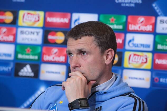 Feb. 23, 2016 - Kiev, Ukraine - The coach of FC Dynamo (Kiev) Serhii Rebrov during a press conference PK Pressekonferenz before the match 1 8 finals of the Champions League between FC Dynamo (Kiev, Ukraine) and FC Manchester City (Manchester, England) in Kiev. Soccer 2016 - FC Dynamo vs Manchester City - ZUMAp133