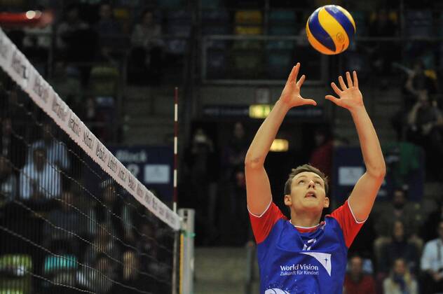 02.03.2016, xtkx, Volleyball 1.Bundesliga, United Volleys - TSV Herrsching, emspor v.l. Jan Zimmermann (United Volleys) ,
