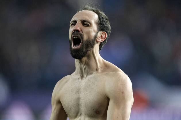 Fußball, Champions League, Atletico Madrid - PSV Eindhoven Atletico de Madrid s Juanfran Torres celebrates the victory in the UEFA Champions League match. March 15,2016.  (2016031530)