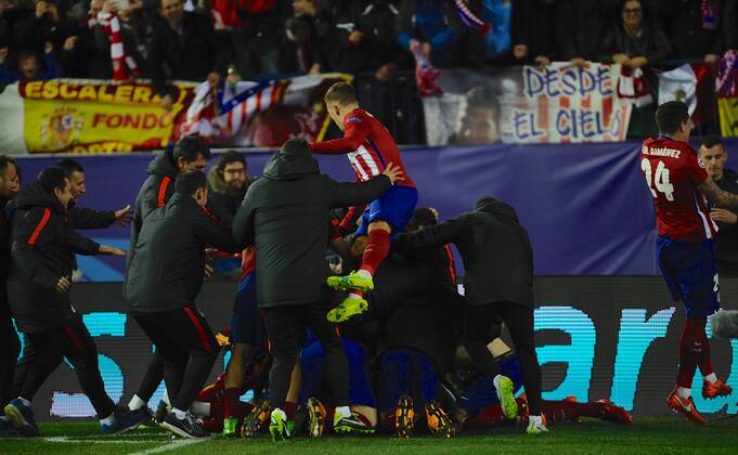 Fußball, Champions League, Atletico Madrid - PSV Eindhoven Round Round of 16 2nd leg of the CHAMPIONS league, soccer match between Atletico de Madrid - PSV Eindhoven at the Vicente Calderon estadium, Madrid - Spain by March 15, 2016. PHOTO: GregorioLopez.  xGregorioxLopezx x SOCCERxSPAINx