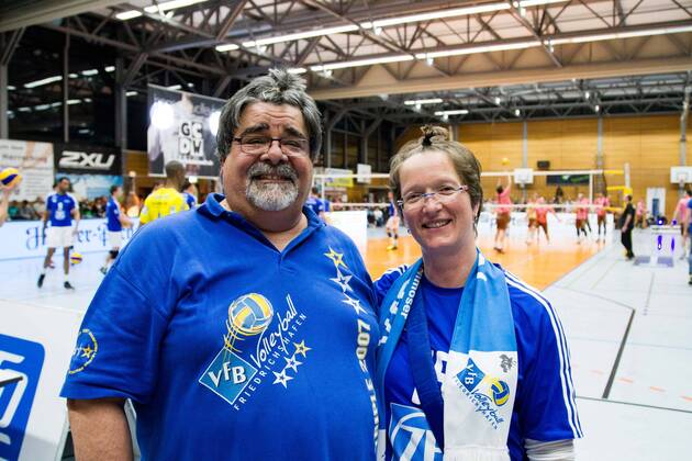Herrsching Fans des VfB; Volleyball Bundesliga Herren Play-Off Viertelfinale, Nikolaushalle, Herrsching Germany, 20160331; Partie TSV Herrsching vs VfB Friedrichshafen; Copyright: Wuechner Eibner-Pressefoto EP_NWR