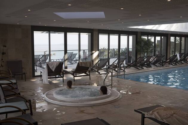 EURO 2016 - Mannschaftsquartier Albanien: Hotel L Agapa & Spa in Perros Guirec - Swimmingpool FOOTBALL - Perros Guirec - 05 04 2016 AlexisCourcoux Panoramic