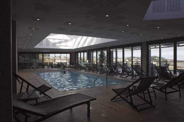 EURO 2016 - Mannschaftsquartier Albanien: Hotel L Agapa & Spa in Perros Guirec - Swimmingpool FOOTBALL - Perros Guirec - 05 04 2016 AlexisCourcoux Panoramic
