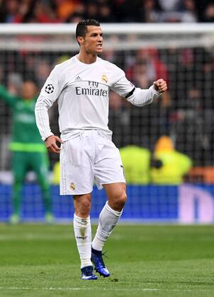 FUSSBALL CHAMPIONS LEAGUE SAISON 2015 2016 VIERTELFINALE RUECKSPIEL Real Madrid - VfL Wolfsburg 12.04.2016 Cristiano Ronaldo (Real Madrid) bejubelt seinen Treffer zum 2:0 