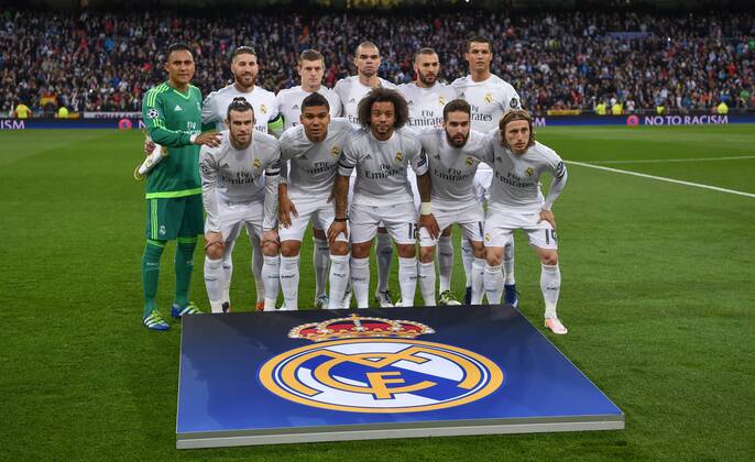 FUSSBALL CHAMPIONS LEAGUE SAISON 2015 2016 VIERTELFINALE RUECKSPIEL Real Madrid - VfL Wolfsburg 12.04.2016 Teamfoto Real Madrid 