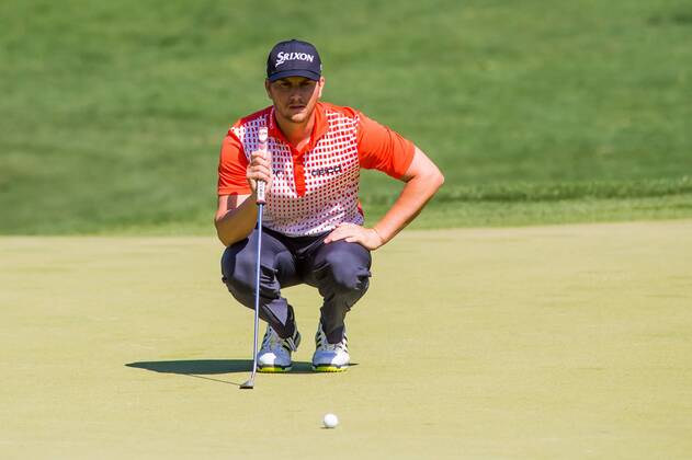 Golfer Chris Stroud on the fifth green during the Wells Fargo Championship on Friday, May 6, 2016 at Quail Hallow Country Club in Charlotte, NC. David Grooms CSM PGA Golf Herren 2016: Wells Fargo Championship MAR 6 - ZUMAc04_