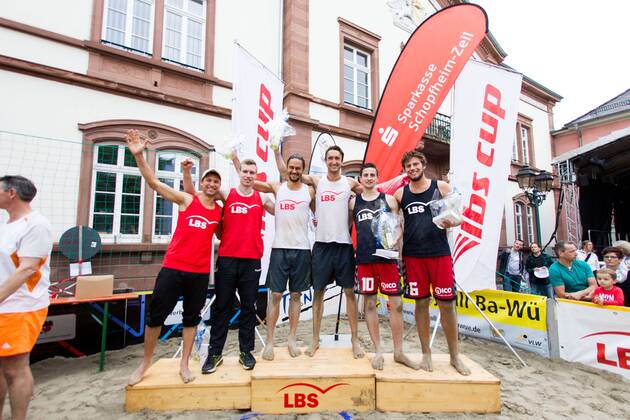 Siegerfoto; LBS-Cup Beachvolleyball A-Top, Markplatz, Schopfheim Germany, 20160605; Schopfheim Copyright: Wuechnerx xEibner-Pressefoto EP_nwr