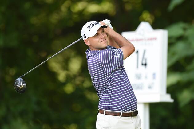 June 25, 2016 - Bill Haas tees off at hole number fourteen during third round play at the Quicken Loans National at Congressional Country Club in Bethesda MD. PGA Golf Herren 2016: Quicken Loans National JUN 25 - ZUMAcjm_