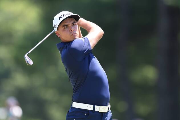 June 25, 2016 - Rickie Fowler tees off at hole number two during third round play at the Quicken Loans National at Congressional Country Club in Bethesda MD. PGA Golf Herren 2016: Quicken Loans National JUN 25 - ZUMAcjm_