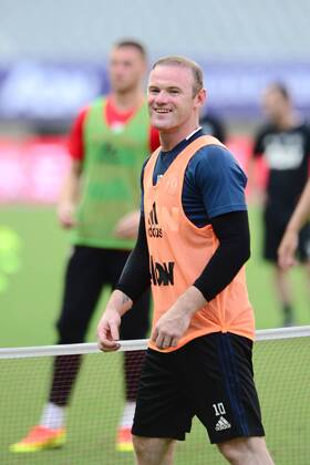 Wayne Rooney of Manchester United ManU reacts during a training session for the Shanghai match of the 2016 International Champions Cup China in Shanghai, China, 21 July 2016. Manchester United footballers prepare for International Champions Cup China  20160721_09104