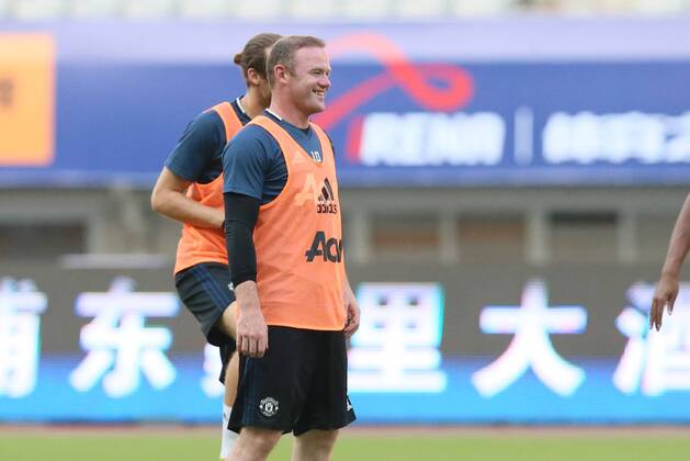 Wayne Rooney of Manchester United ManU reacts during a training session for the Shanghai match of the 2016 International Champions Cup China in Shanghai, China, 21 July 2016. Manchester United footballers prepare for International Champions Cup China  20160721_63501