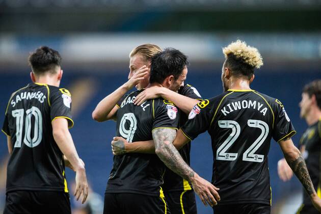 23.08.2016. Ewood Park, Blackburn, England. EFL Cup Football. Blackburn Rovers versus Crewe Alexandra. Crewe Alexandra forward Chris Dagnall celebrates Crewe s second goal. xTimxWilliamsx  ActionPlus11779492