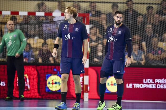 Lidl neuer Sponsor der französischen Handball Liga D1 - Nikola Karabatic (psg) Jesper Nielsen (psg) - Handball Frankreich, Trophee des Champions - 17 09 2016 JBAutissier Panoramic