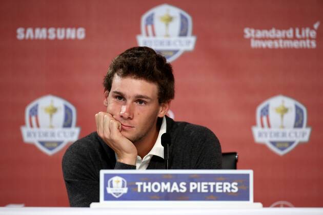 GOLF - Ryder Cup 2016 CHASKA,MINNESOTA,USA,29.SEP.16 - GOLF - Ryder Cup, Hazeltine National Golf Club, press conference PK Pressekonferenz Image shows Thomas Pieters (BEL). GEPAxpictures xDanielxGoetzhaber