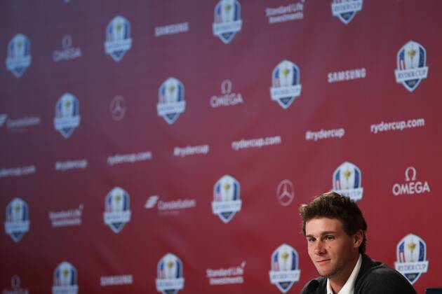 GOLF - Ryder Cup 2016 CHASKA,MINNESOTA,USA,29.SEP.16 - GOLF - Ryder Cup, Hazeltine National Golf Club, press conference PK Pressekonferenz Image shows Thomas Pieters (BEL). GEPAxpictures xDanielxGoetzhaber