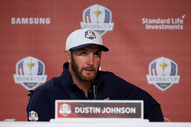Golf, Ryder Cup 2016 in Chaska, Dustin Johnson Pressekonferenz GOLF - Ryder Cup 2016 CHASKA,MINNESOTA,USA,29.SEP.16 - GOLF - Ryder Cup, Hazeltine National Golf Club, press conference PK Pressekonferenz Image shows Dustin Johnson (USA). GEPAxpictures xDanielxGoetzhaber