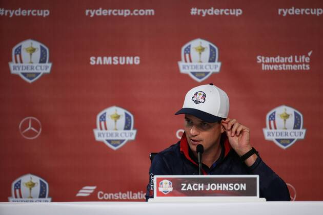 GOLF - Ryder Cup 2016 CHASKA,MINNESOTA,USA,29.SEP.16 - GOLF - Ryder Cup, Hazeltine National Golf Club, press conference PK Pressekonferenz Image shows Zach Johnson (USA). GEPAxpictures xDanielxGoetzhaber