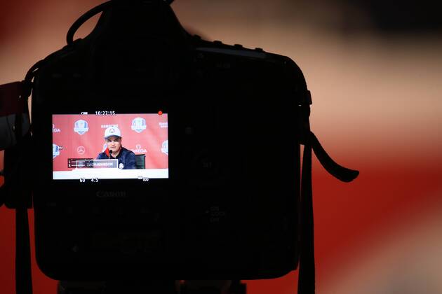 GOLF - Ryder Cup 2016 CHASKA,MINNESOTA,USA,29.SEP.16 - GOLF - Ryder Cup, Hazeltine National Golf Club, press conference PK Pressekonferenz Image shows Zach Johnson (USA). GEPAxpictures xDanielxGoetzhaber