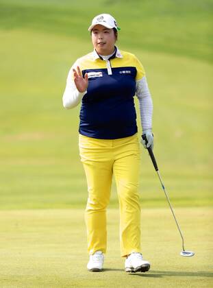 BEIJING, CHINA - SEPTEMBER 30: Feng Shanshan of China in action during the second round of the 2016 Reignwood LPGA Golf Damen Classic at Reignwood golf club on September 30, 2016 in Beijing, China.  CFP493033746