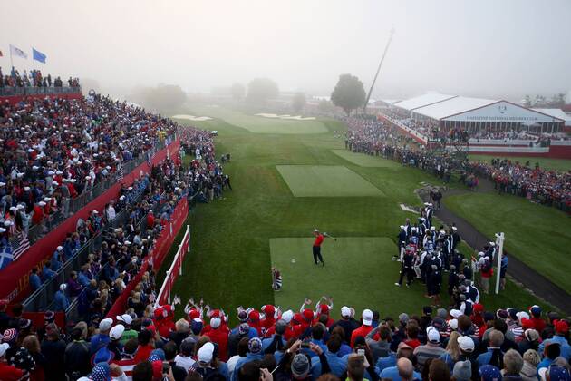 GOLF - Ryder Cup 2016 CHASKA,MINNESOTA,USA,30.SEP.16 - GOLF - Ryder Cup, Hazeltine National Golf Club. Image shows Patrick Reed (USA). GEPAxpictures xDanielxGoetzhaber