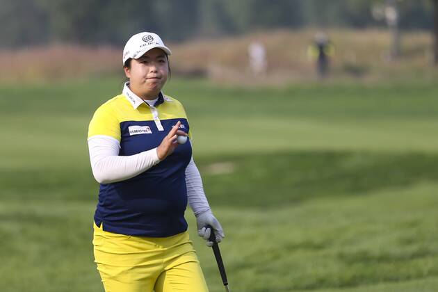 BEIJING, CHINA - SEPTEMBER 30: Feng Shanshan of China in action during the second round of the 2016 Reignwood LPGA Golf Damen Classic at Reignwood golf club on September 30, 2016 in Beijing, China.  CFP493034324