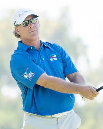 October 9, 2016 - Newport Beach, California, USA - Scott McCarron makes a tee shot on the second hole during the final round of the Toshiba Classic at the Newport Beach Country Club on October 9, 2016 in Newport Beach, California. Toshiba Classic - Final Round - ZUMAg139