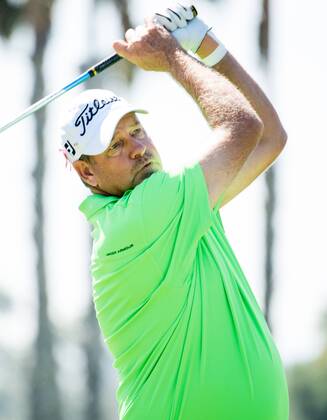 October 9, 2016 - Newport Beach, California, USA - Bart Bryant makes a tee shot on the third hole during the final round of the Toshiba Classic at the Newport Beach Country Club on October 9, 2016 in Newport Beach, California. Toshiba Classic - Final Round - ZUMAg139