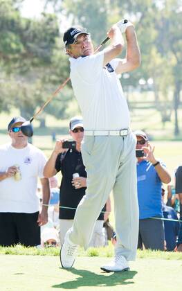 October 9, 2016 - Newport Beach, California, USA - David Frost makes a tee shot on the second hole during the final round of the Toshiba Classic at the Newport Beach Country Club on October 9, 2016 in Newport Beach, California. Toshiba Classic - Final Round - ZUMAg139