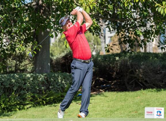 October 9, 2016 - Newport Beach, California, USA - Fred Funk makes a tee shot on the sixth hole during the final round of the Toshiba Classic at the Newport Beach Country Club on October 9, 2016 in Newport Beach, California. Toshiba Classic - Final Round - ZUMAg139