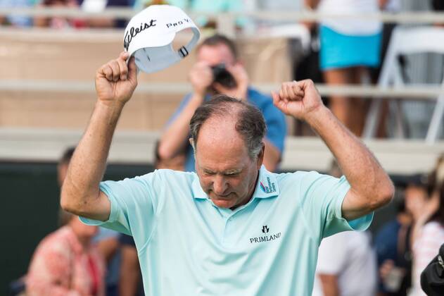 October 9, 2016 - Newport Beach, California, USA - Jay Haas celebrates after winning the Toshiba Classic at the Newport Beach Country Club on October 9, 2016 in Newport Beach, California. Toshiba Classic - Final Round - ZUMAg139