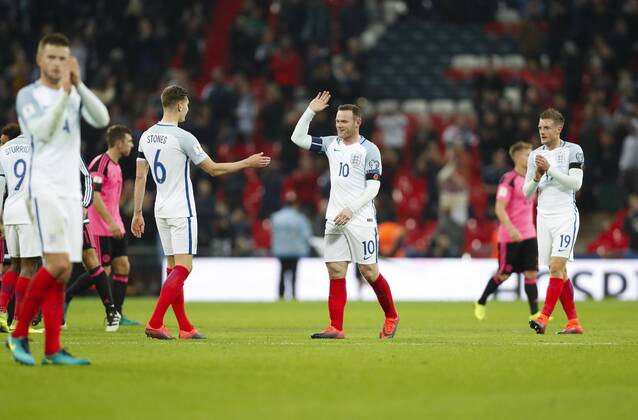 LONDON, Nov. 11, 2016 -- Players of England celebrate after the Group F match between England and Scotland at 2018 FIFA World Cup WM Weltmeisterschaft Fussball European Qualifiers at Wembley Stadium in London, England on Nov. 11, 2016. England won 3-0. ) (SP)BRITAIN-LONDON-FOOTBALL-FIFA WORLD CUP QUALIFIER-ENGLAND VS SCOTLAND HanxYan 