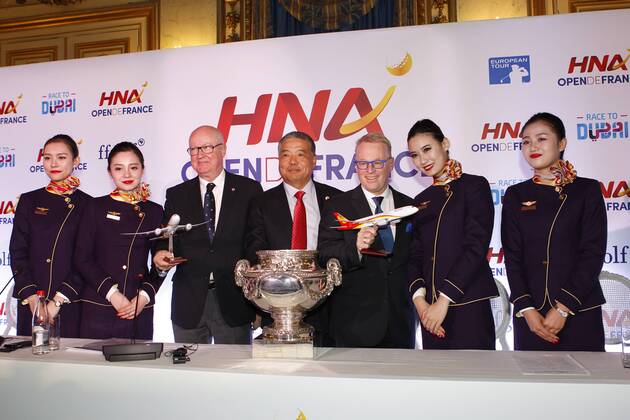 Conference de presse HNA Open de France - Jean Lou Charon - Chen Wenli - Keith Pelley NEWS : Conference de presse HNA Open de France - Paris - 09 01 2017 MichaelBaucher Panoramic
