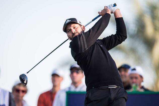 Sergio Garcia of Spain tees off while completing his second during the PGA Golf Herren European Tour Dubai Desert Classic Tournament Day 3 at the Emirates Golf Club, Dubai, UAE on 4 February 2017. Copyright: xGrantxWinterx 14030063