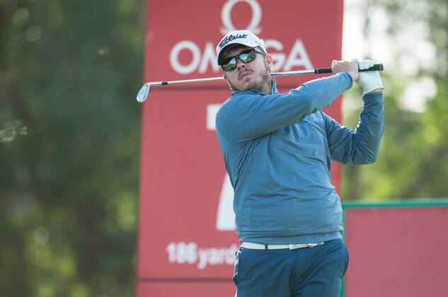 George Coetzee of South Africa tees off while completing his second round during the PGA Golf Herren European Tour Dubai Desert Classic Tournament Day 3 at the Emirates Golf Club, Dubai, UAE on 4 February 2017. Copyright: xGrantxWinterx 14030069