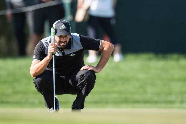 Sergio Garcia of Spain lines up a putt while completing his second round during the PGA Golf Herren European Tour Dubai Desert Classic Tournament Day 3 at the Emirates Golf Club, Dubai, UAE on 4 February 2017. Copyright: xGrantxWinterx 14030072