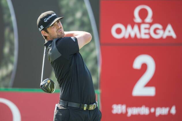 Nacho Elvira of Spain tees off during the PGA Golf Herren European Tour Dubai Desert Classic Tournament Day 3 at the Emirates Golf Club, Dubai, UAE on 4 February 2017. Copyright: xGrantxWinterx 14030097