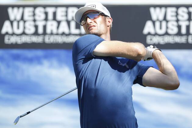 February 18th 2017, Lake Karrinyup Country Club, Perth, Western Australia, Australia; ISPS Handa World Super 6 Perth Golf Tournament Day 3 Sebastian Heisele (GER) drives from the 17th tee during his round of 72 on day 3 xDavidxWoodleyx  ActionPlus11847421