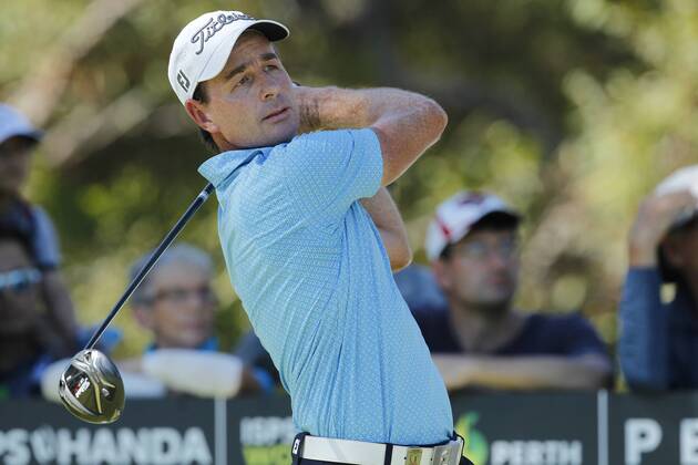 February 18th 2017, Lake Karrinyup Country Club, Perth, Western Australia, Australia; ISPS Handa World Super 6 Perth Golf Tournament Day 3 Brett Rumford (AUS) drives from the 15th tee during his round of 68 on day 3 xDavidxWoodleyx  ActionPlus11847448