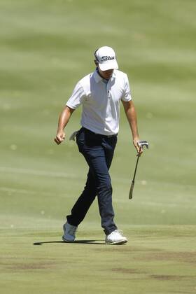February 18th 2017, Lake Karrinyup Country Club, Perth, Western Australia, Australia; ISPS Handa World Super 6 Perth Golf Tournament Day 3 Jason Scrivener (AUS) reacts to sinking a 30m put for a Birdie on the par 3 5th hole during his round on day 3 xDavidxWoodleyx  ActionPlus11847461