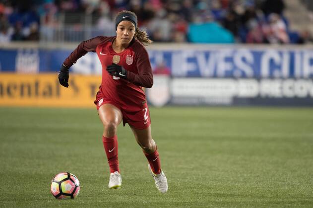 Fußball, SheBelieves Cup, USA - England March 4, 2017 - Harrison, New Jersey, U.S - USA forward MALLORY PUGH 2 during the SheBelieves Cup match at Red Bull Arena in Harrison, NJ. Soccer 2017 - England defeats USWNT 1-0 - ZUMAs192 20170304_zap_s192_042 Copyright: xMarkxSmithx
