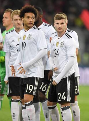22.03.2017, Fussball Laenderspiel 2017, Deutschland - England 1:0, vorne v.re., Timo Werner (Deutschland), Leroy Sane (Deutschland), Julian Brandt (Deutschland)