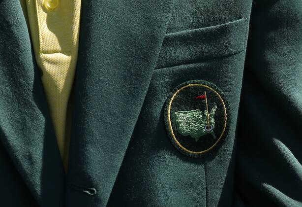 Past Masters champion Trevor Immelman wears his Green Jacket with the Augusta logo at a Drive, Chip & Putt Championship trophy ceremony at the 2017 Masters Tournament at Augusta National Golf Club in Augusta, Georgia on April 2, 2017.  AUG20170402116 JOHNxANGELILLO